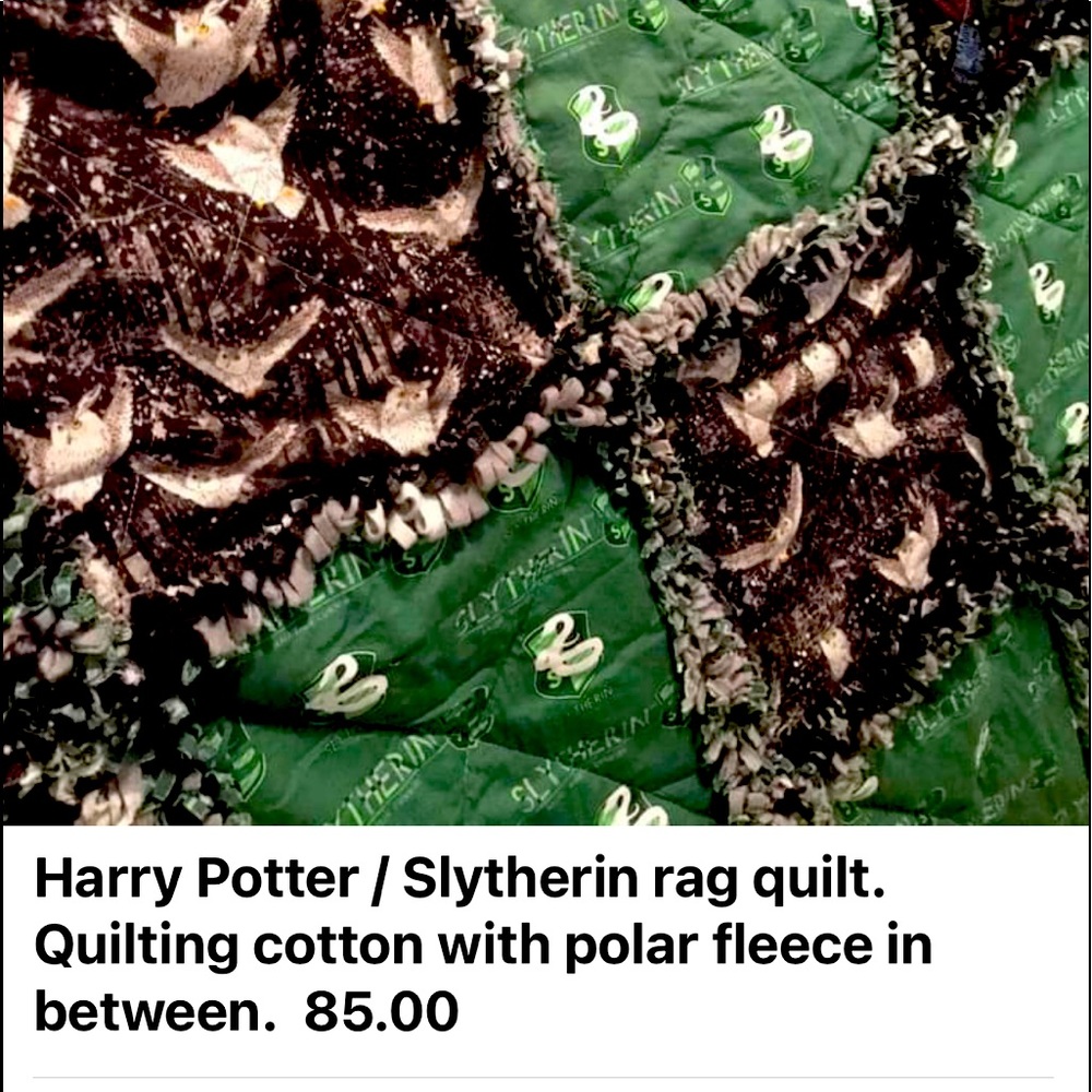 Harry Potter Slytherin Rag Quilt